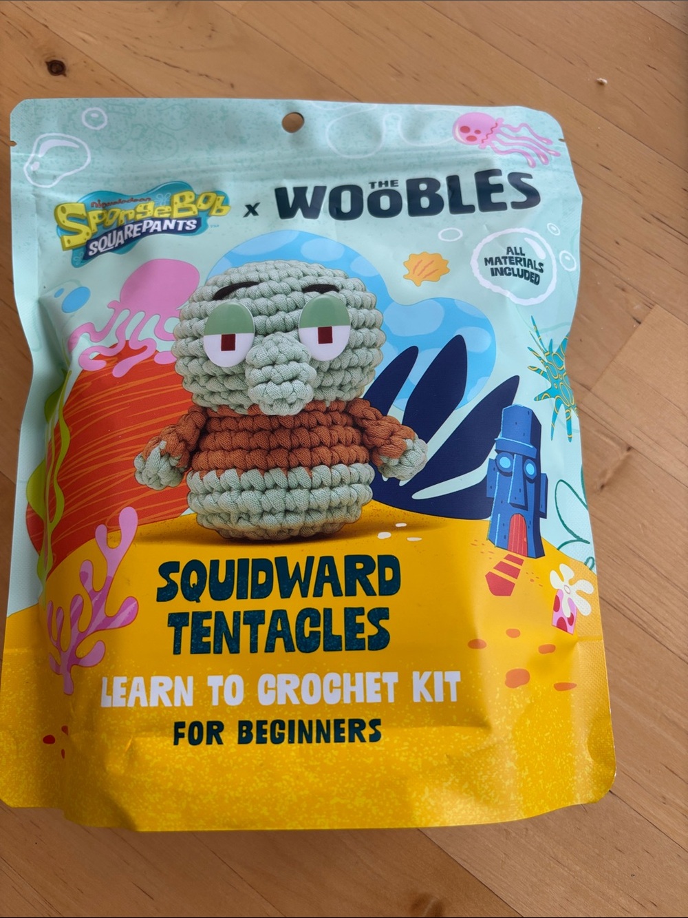 Squidward Tentacles Crochet Kit - Green/Brown